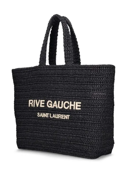 Saint Laurent   Rive Gauche raffia tote bag 