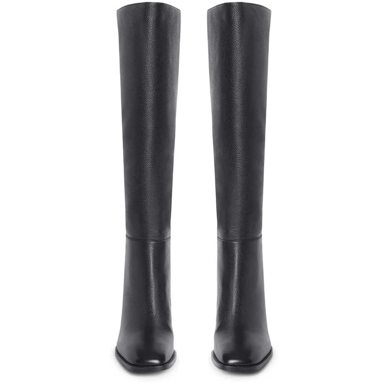 Saint Lia Black Leather Knee High Slouch Boots