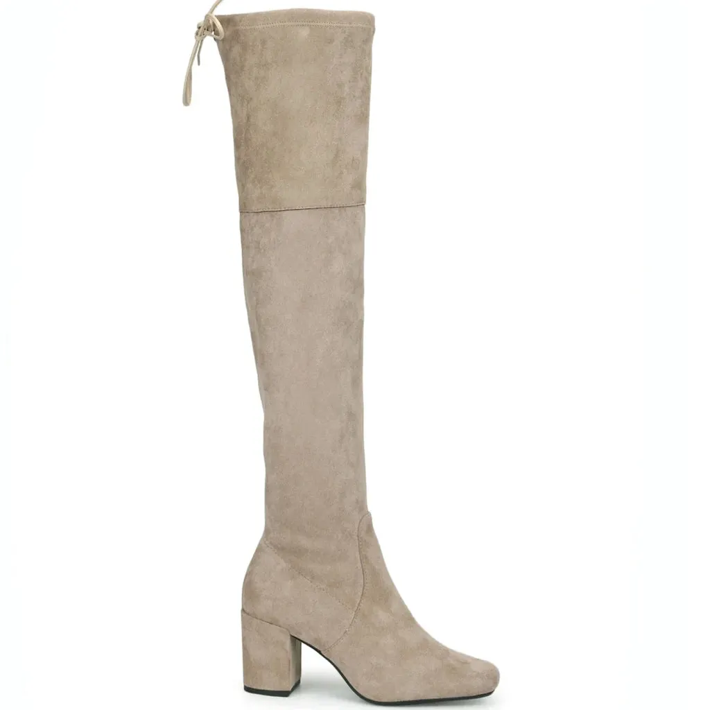 Saint Luisa Taupe Stretch Suede Above The Knee thigh high Boots