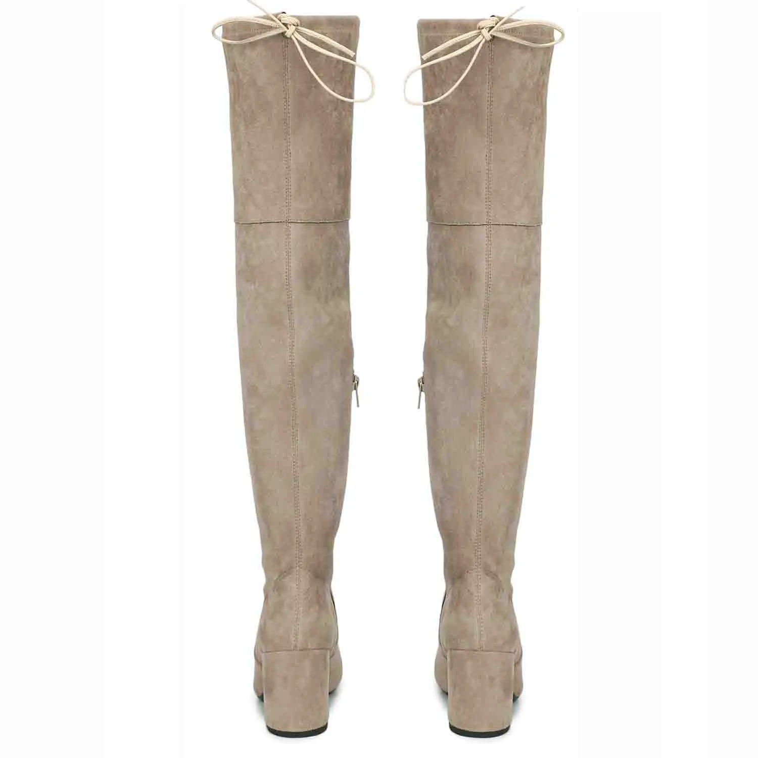 Saint Luisa Taupe Stretch Suede Above The Knee thigh high Boots