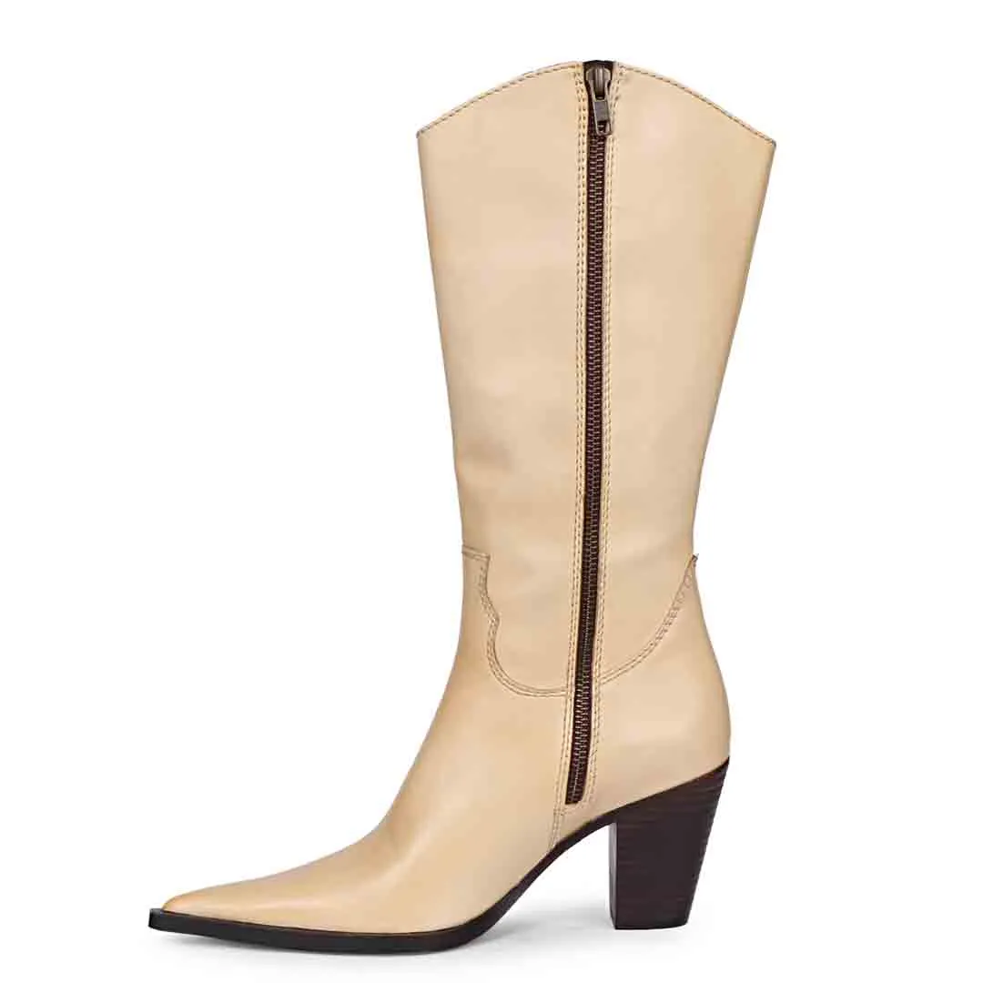 Saint Prune Natural Leather Calf Boots