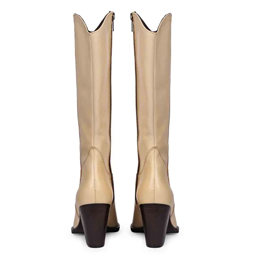 Saint Prune Natural Leather Calf Boots