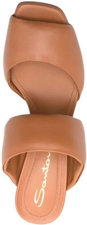 Santoni 90mm Cactus open-toe mules Brown