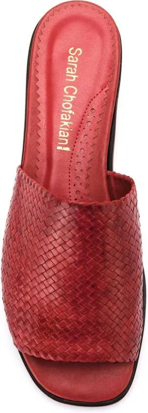Sarah Chofakian leather mules Red