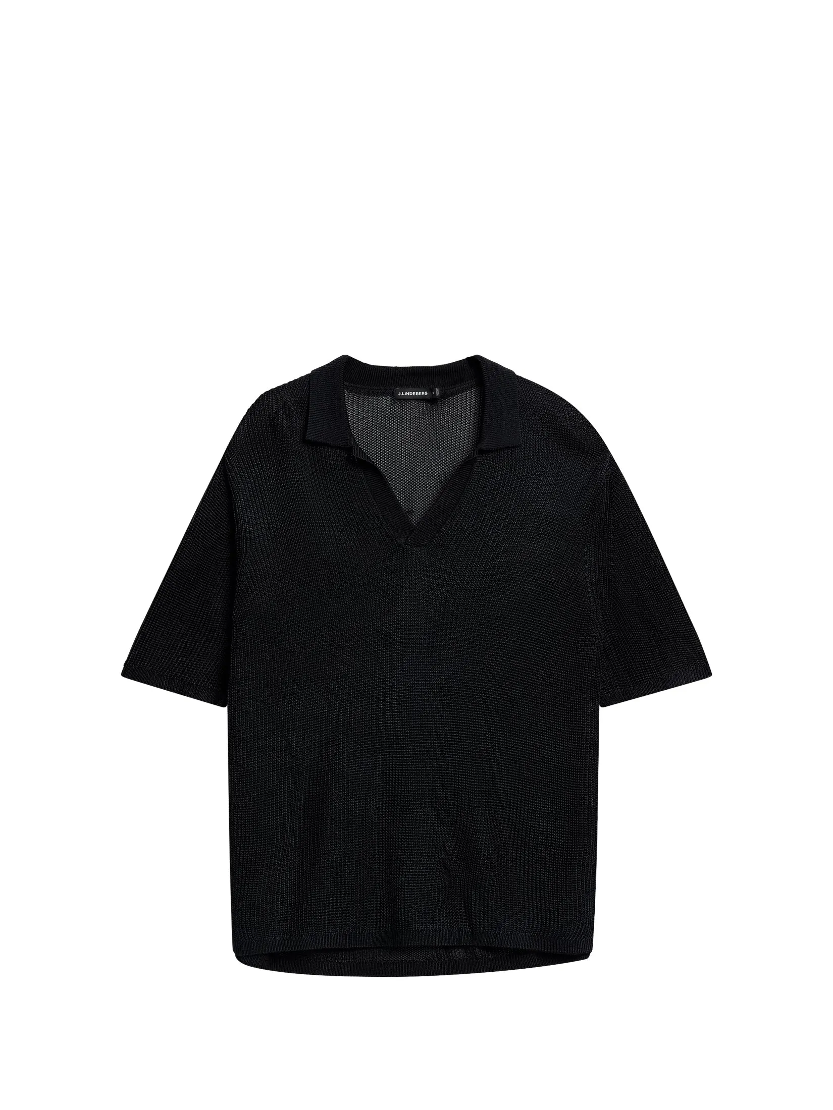 Saul Open Collar Polo / Black