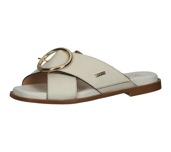 SCAPA Pantoufles en Cuir Véritable pour Femme Mules Chaussures d'Été Chaussures à Enfiler Fabriquées en Italie 1099441-45 B