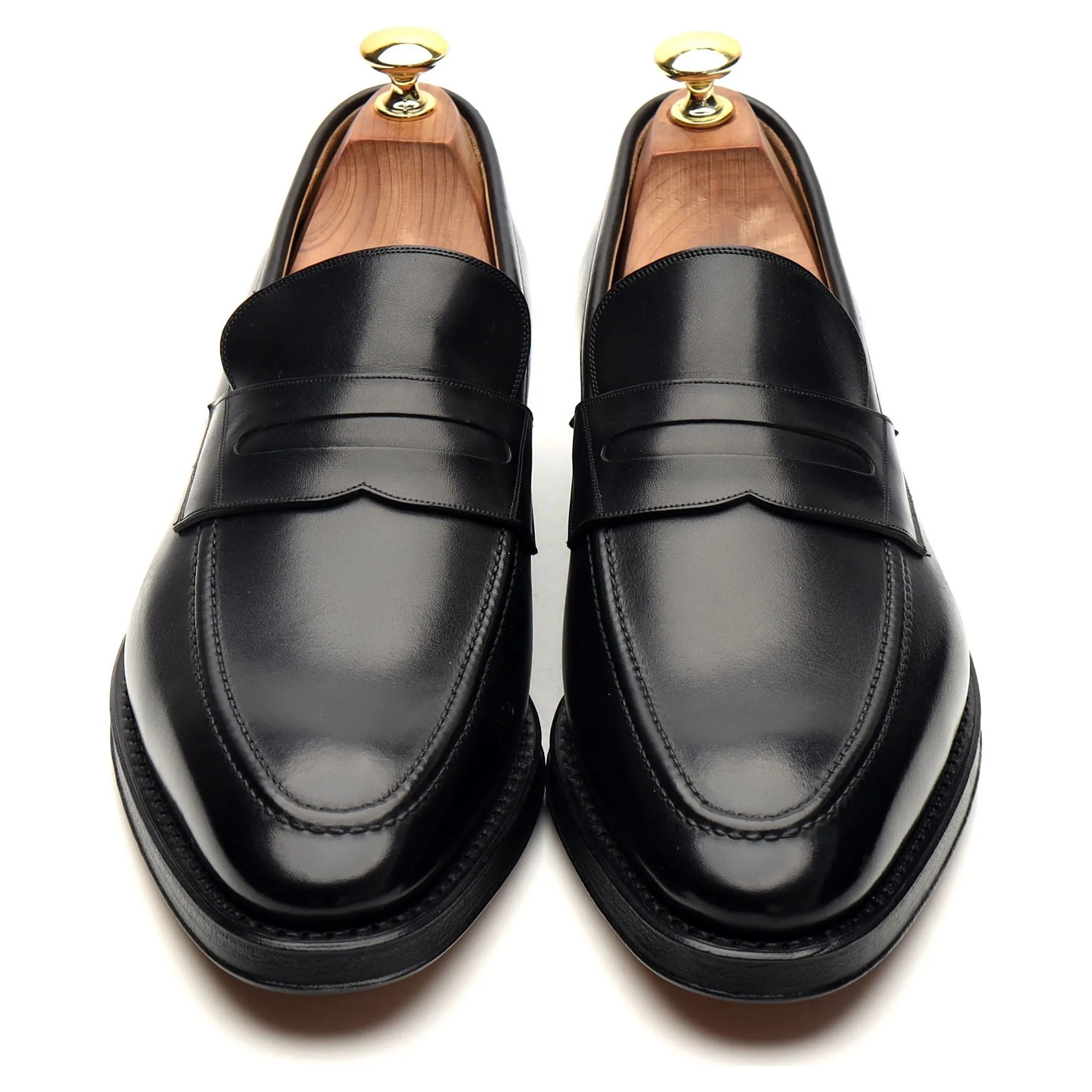 Scribe 'Scarbono' Black Leather Loafers UK 8 E