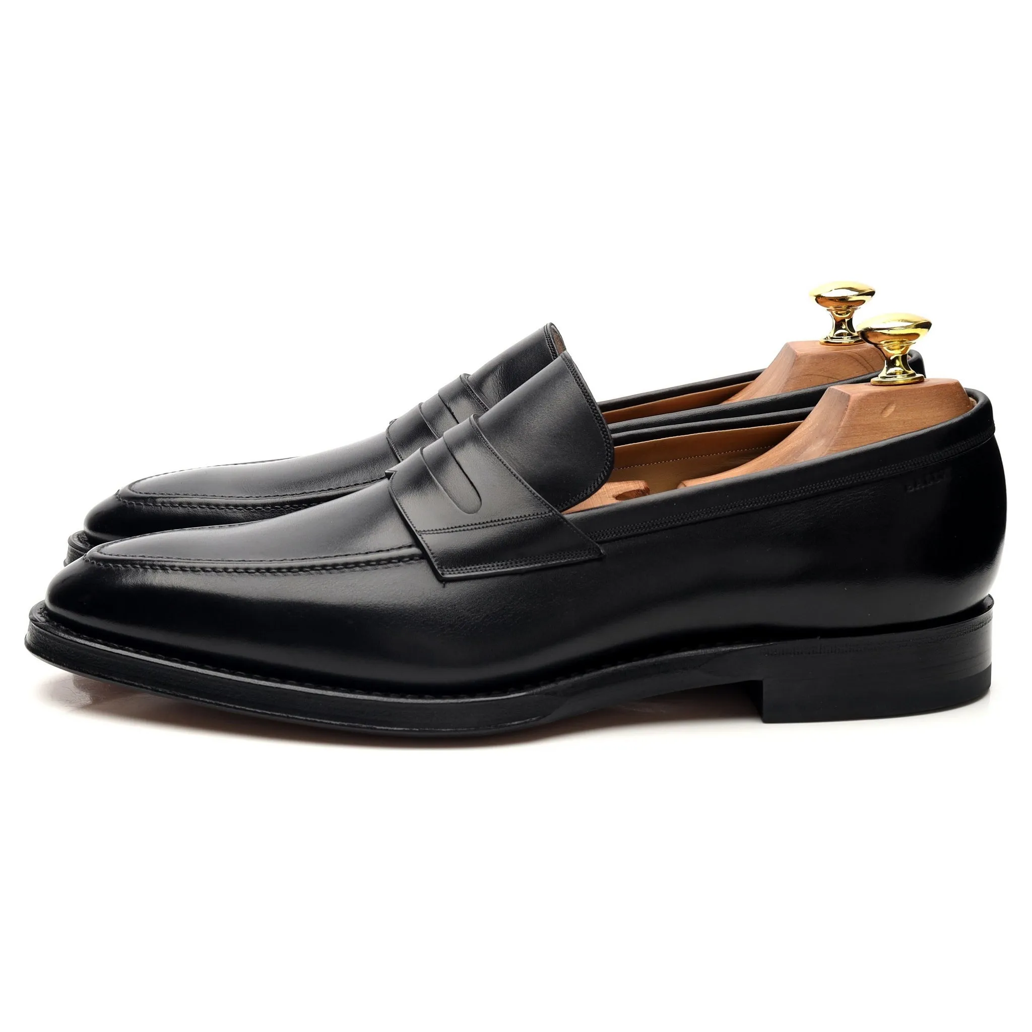 Scribe 'Scarbono' Black Leather Loafers UK 8 E