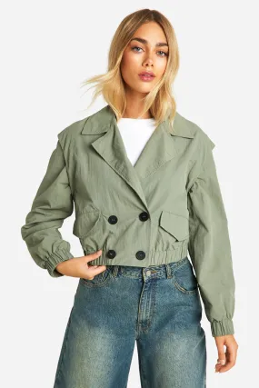 Shoulder Detail Short Trench Coat