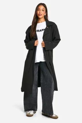 Shoulder Pad Belted Trench Coat