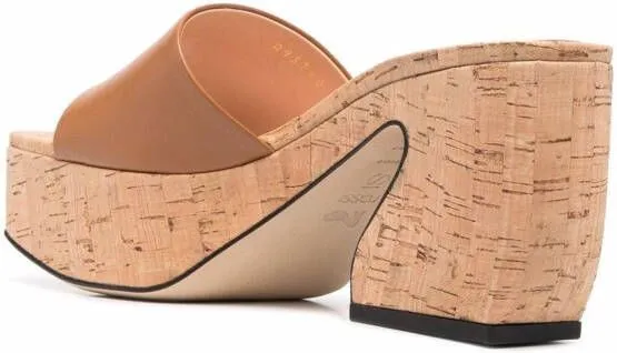 Si Rossi cork platform mules Brown