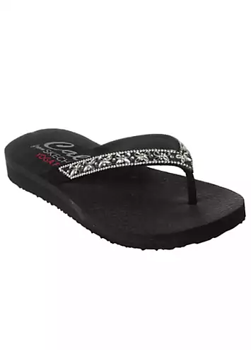 Skechers Black Meditation Butterfly Garden Sandals | Kaleidoscope