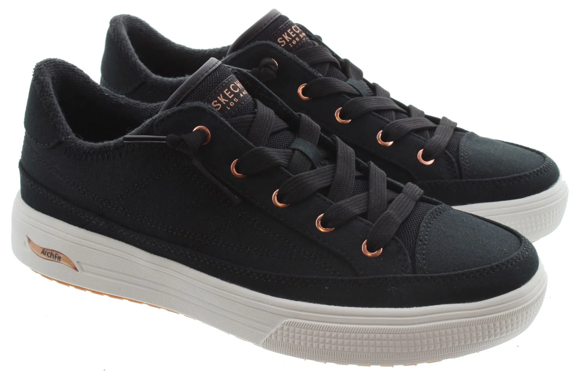 SKECHERS Ladies 177190 Arcade Archfit Trainers In Black
