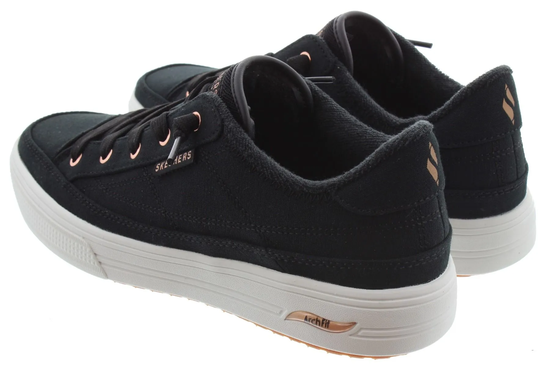 SKECHERS Ladies 177190 Arcade Archfit Trainers In Black