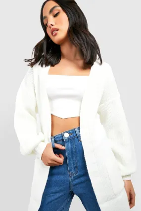Slouchy Balloon Sleeve Midi Cardigan