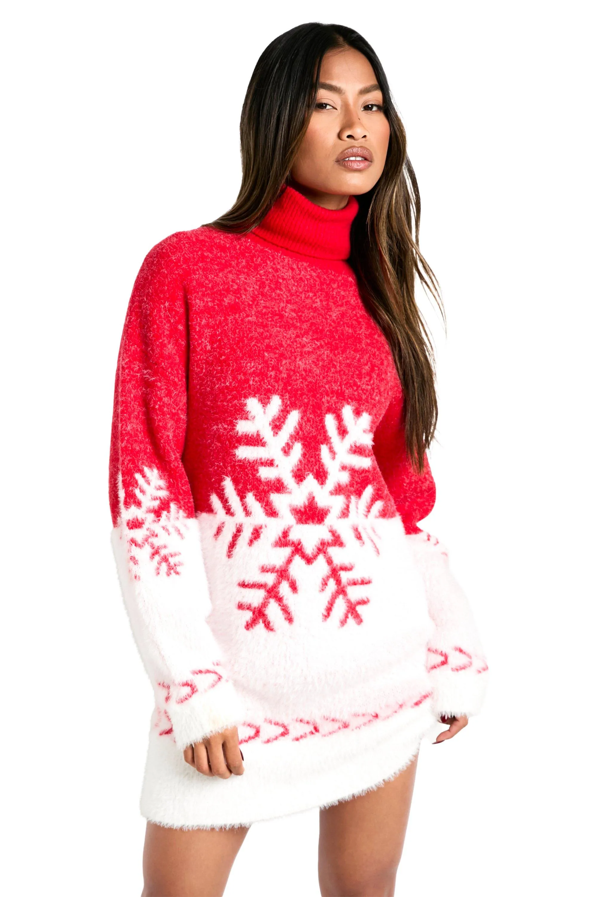 Snowflake Knitted Sweater Dress