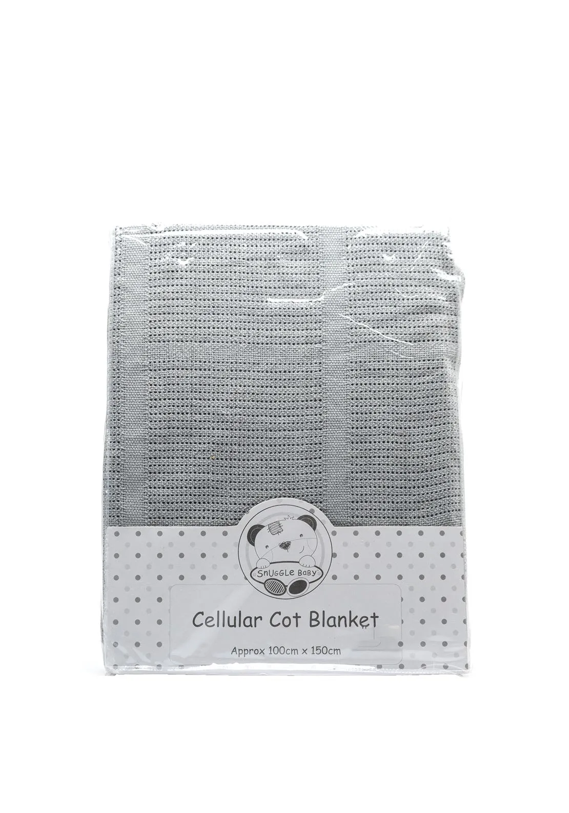 Snuggle Baby Cellular Cot Blanket, Grey