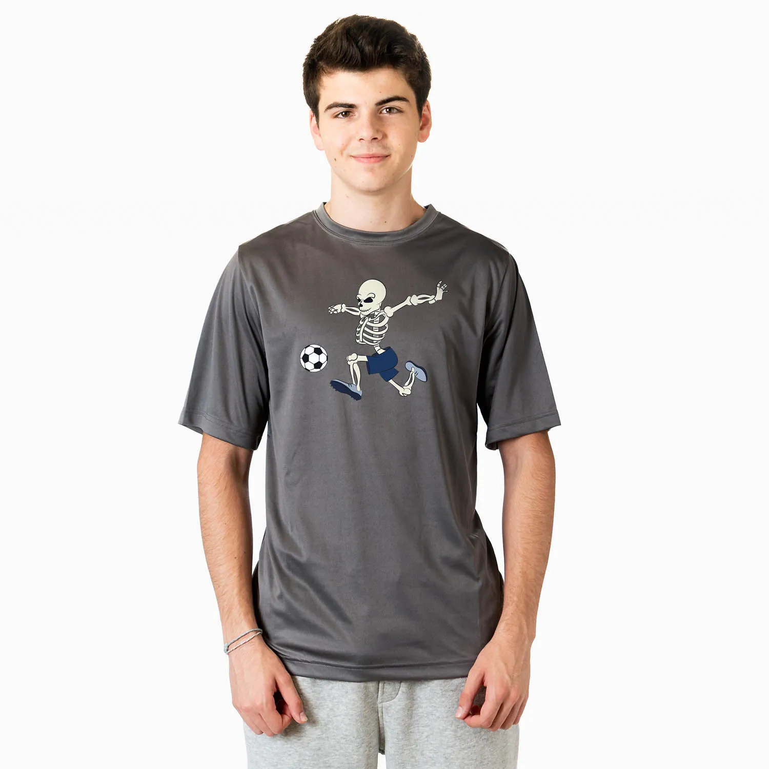 Soccer Short Sleeve Performance Tee - Skeleton Striker 