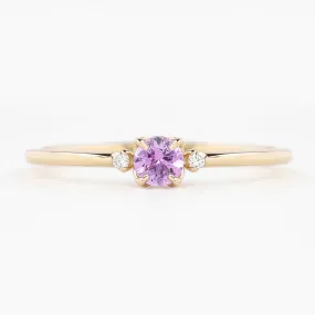 Sofia Ring 4mm 0.35ct Pink Umba Sapphire, 14K Yellow Gold