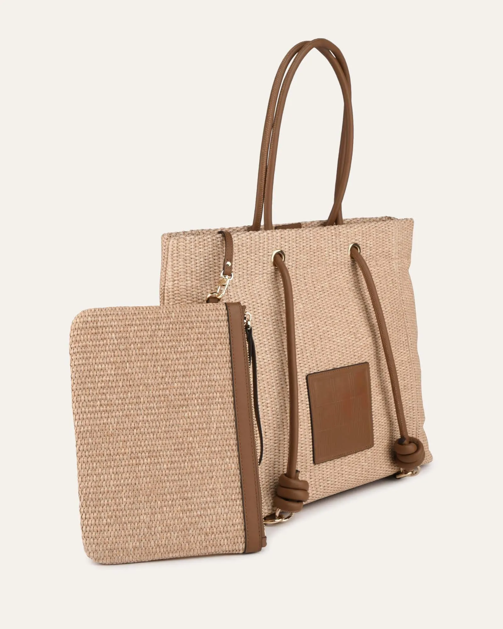 St tropez tote bag natural tan multi