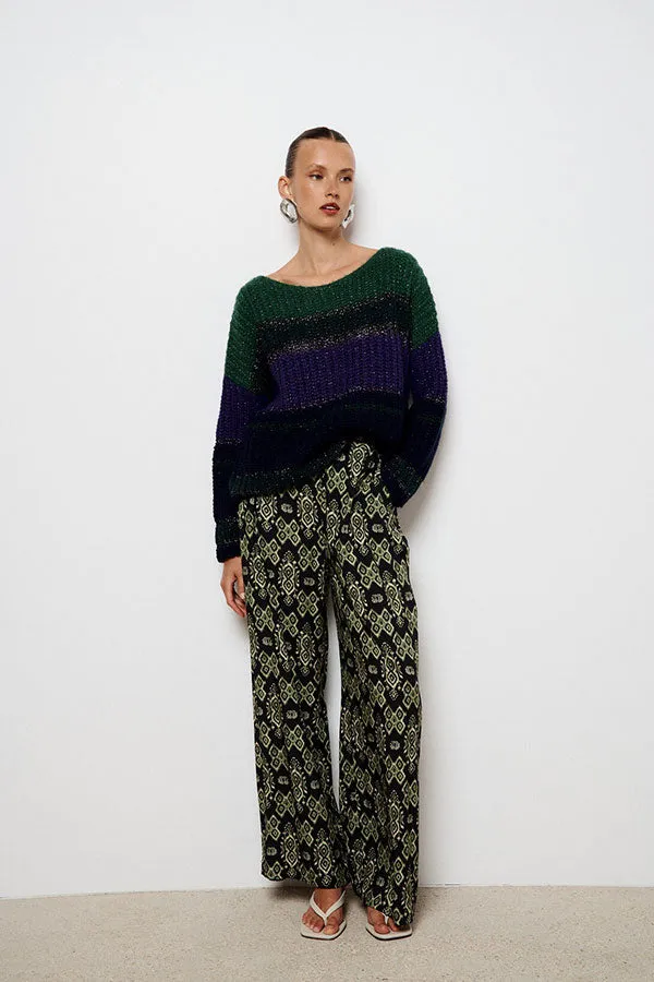 Stella Forest NOEMIE VIOLET STRIPED SWEATER