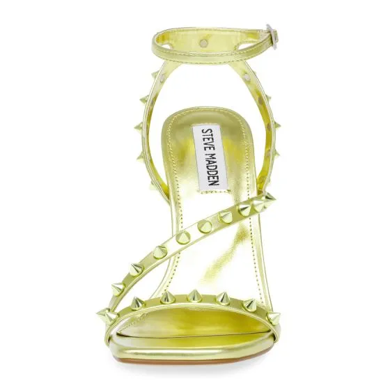 Steve Madden Danzer Citron Metallic PU Sandals