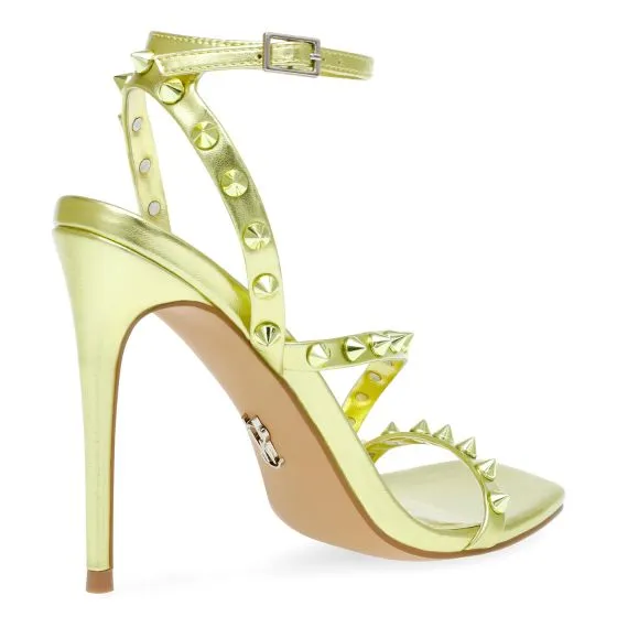 Steve Madden Danzer Citron Metallic PU Sandals