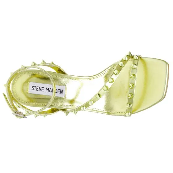 Steve Madden Danzer Citron Metallic PU Sandals