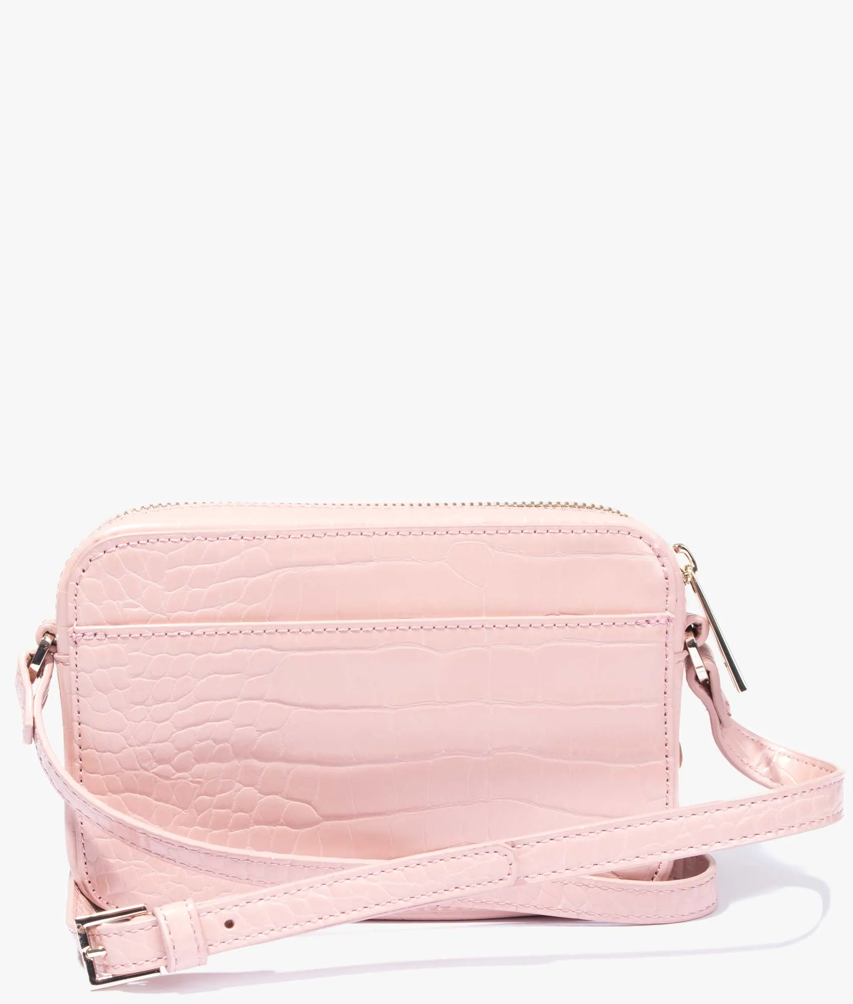 Stina croc effect camera bag in pale pink
