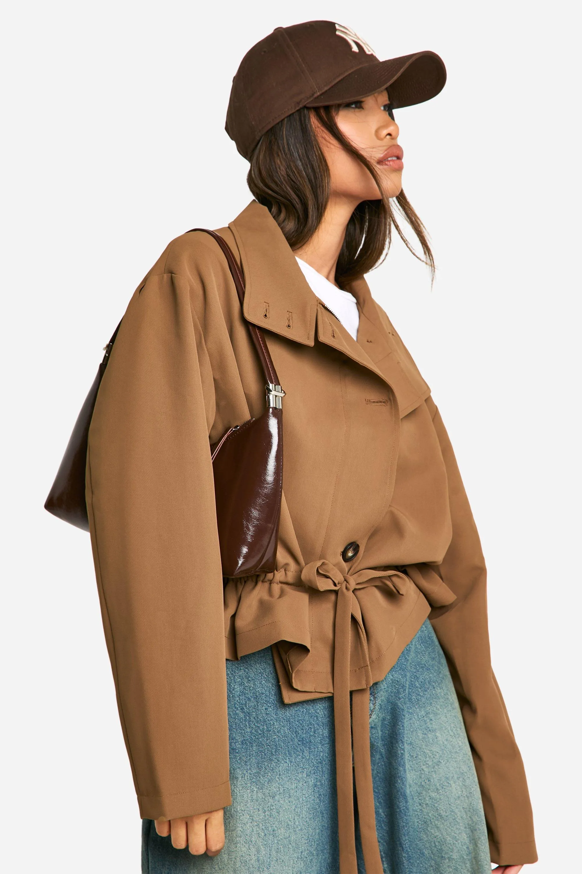 Synched Waist Short Trench Coat