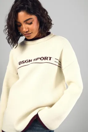 Tall Dsgn Sport Contrast Trim Oversized Knitted Sweater