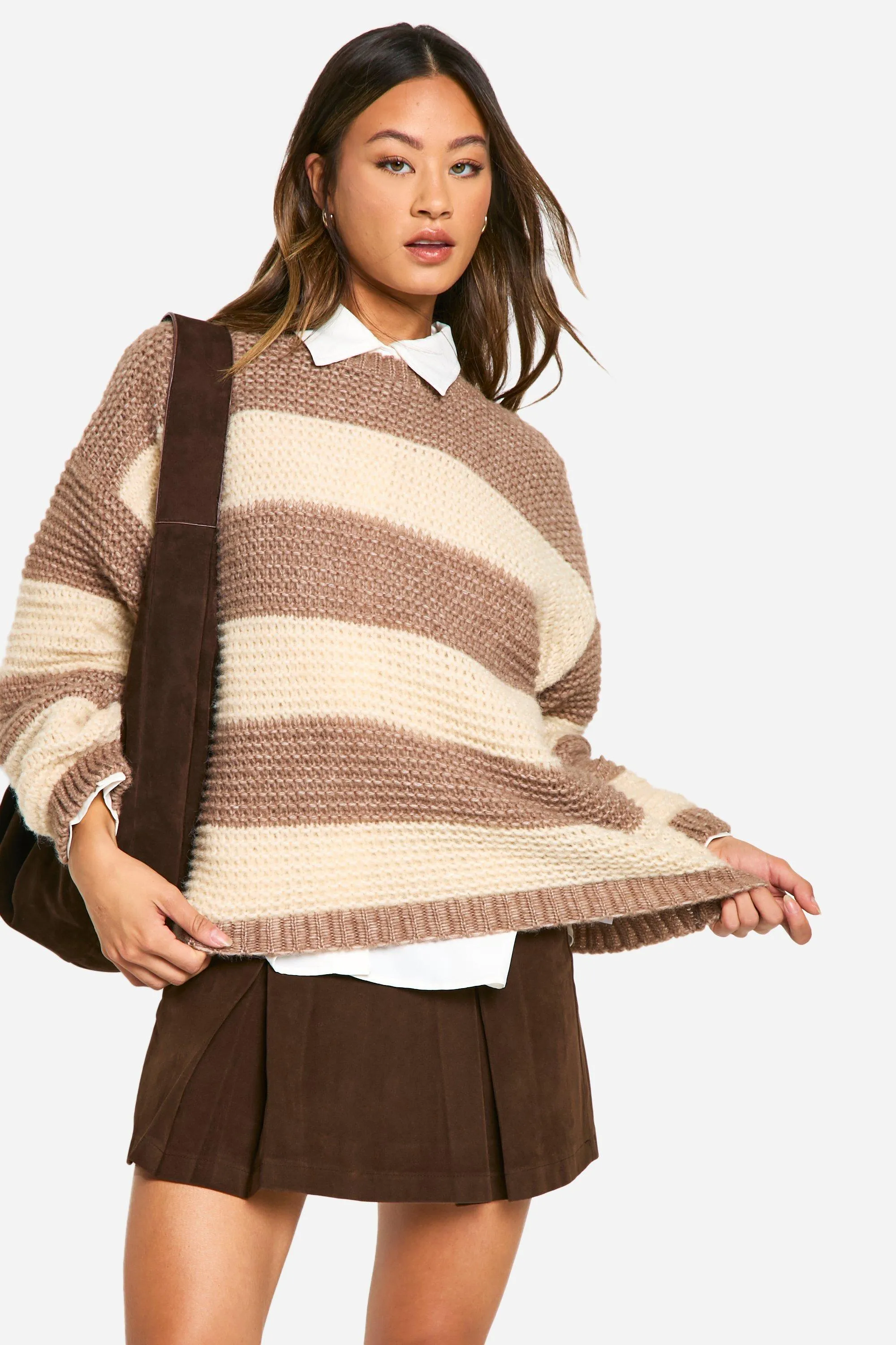 Tall Oversized Stripe Knit Sweater