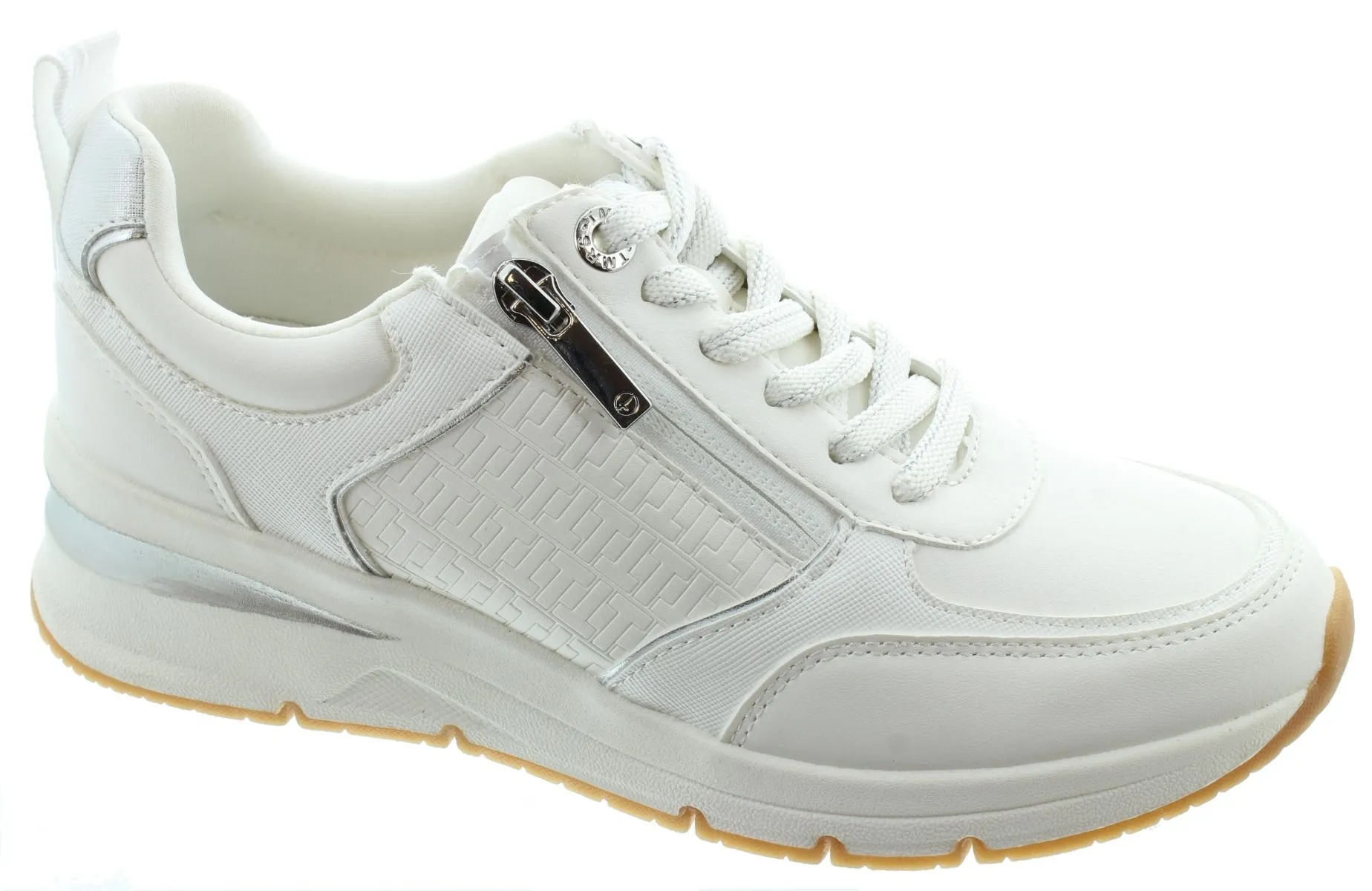 TAMARIS Ladies 23721 Wedge Trainers In White