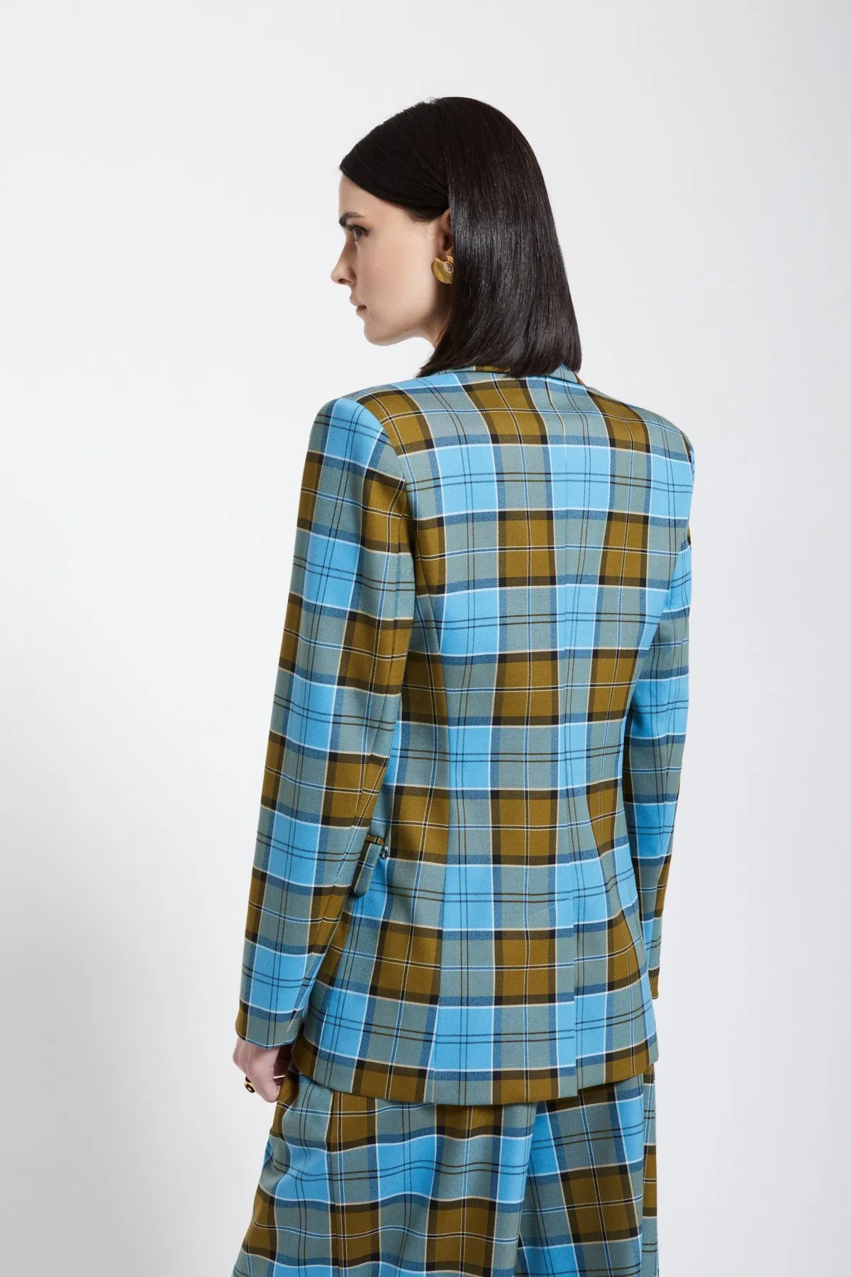 Tartan double-breasted jacket