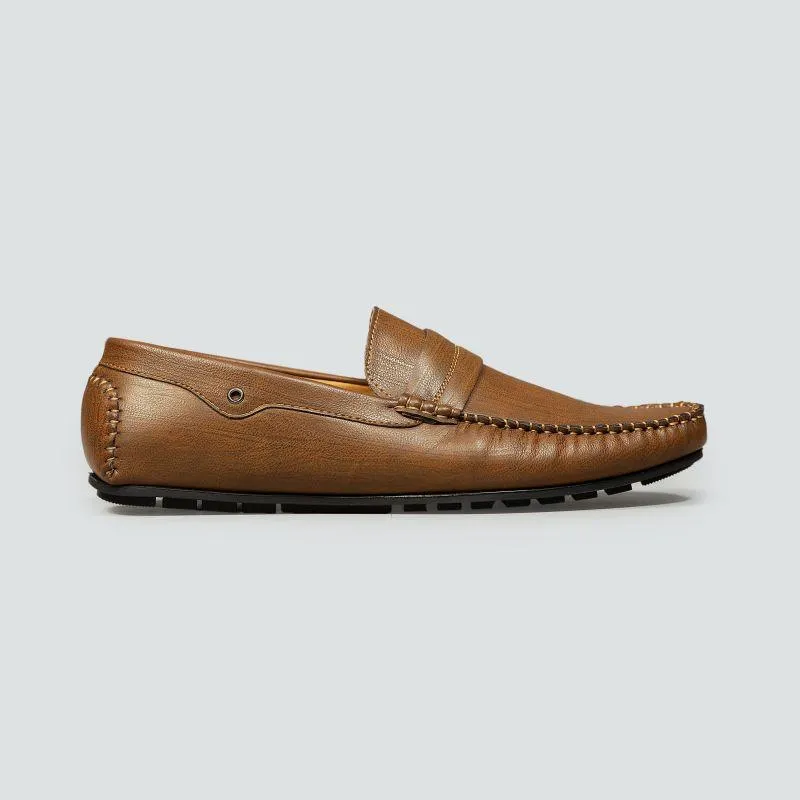 Textured Brown Loafers