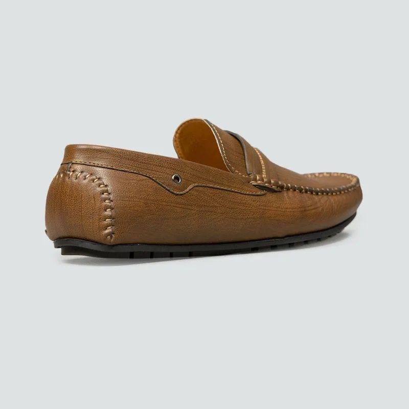 Textured Brown Loafers