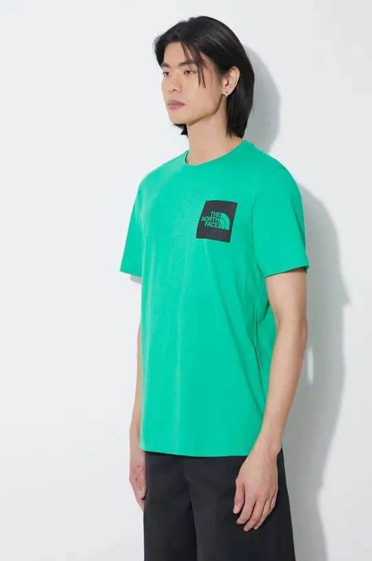 The North Face cotton t-shirt M S/S Fine Tee men’s green color with a print NF0A87NDPO81