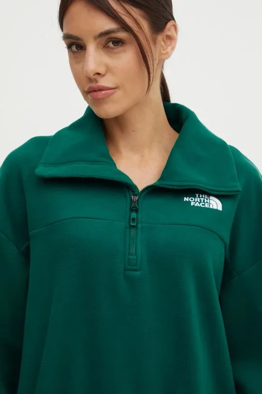 The North Face fleece sweatshirt 100 Glacier Half Zip Fleece green color smooth NF0A89J9NL11