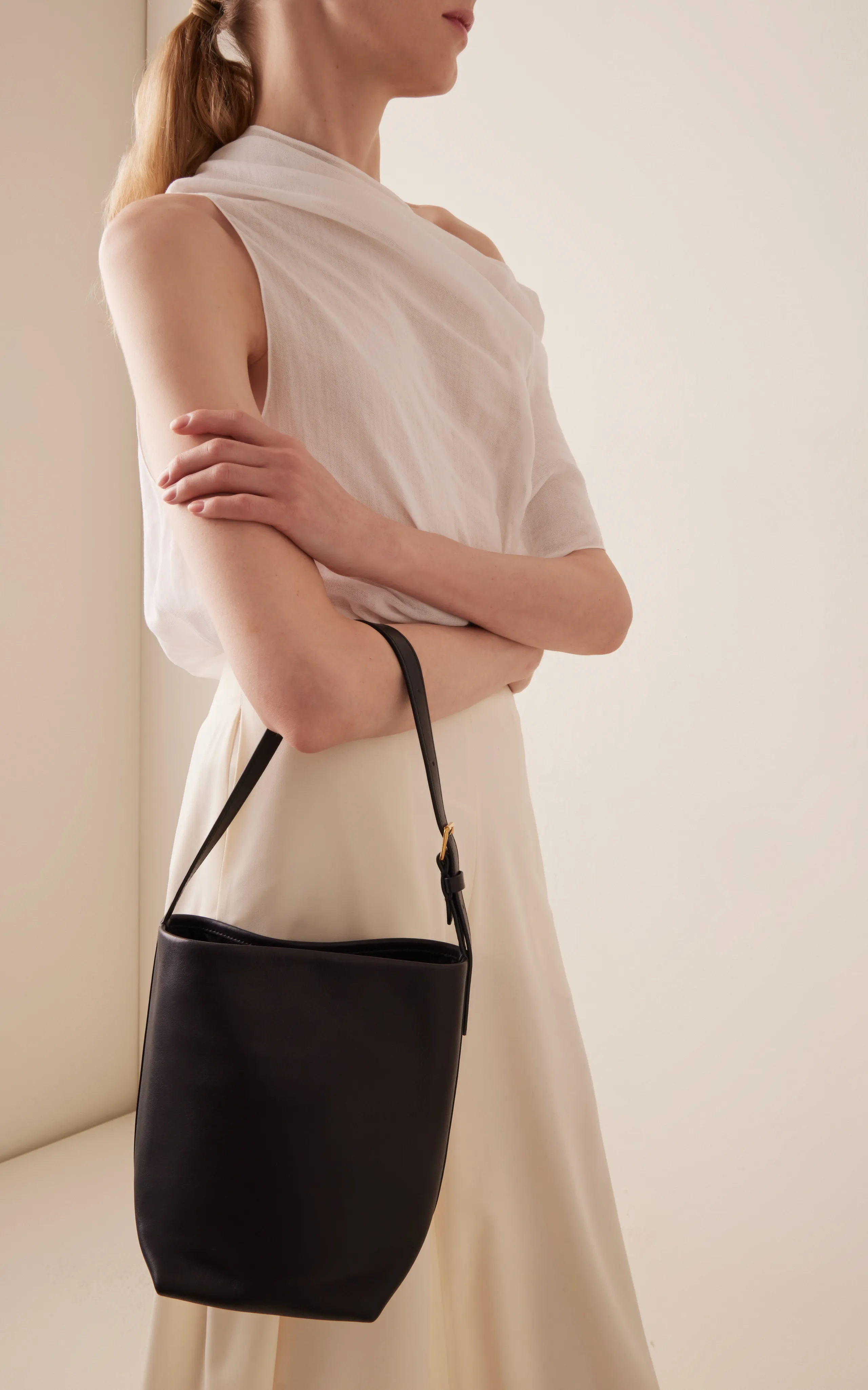 The Row Small N/S Leather Tote Bag