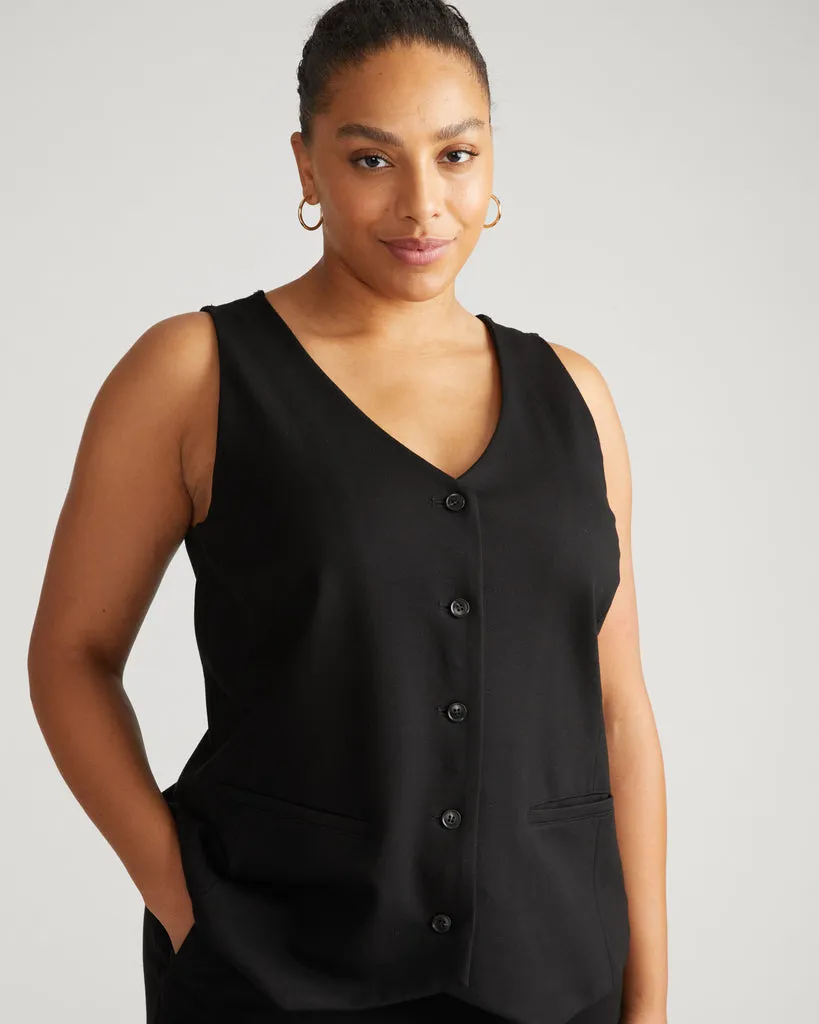 The Tailored Ponte Vest - Black