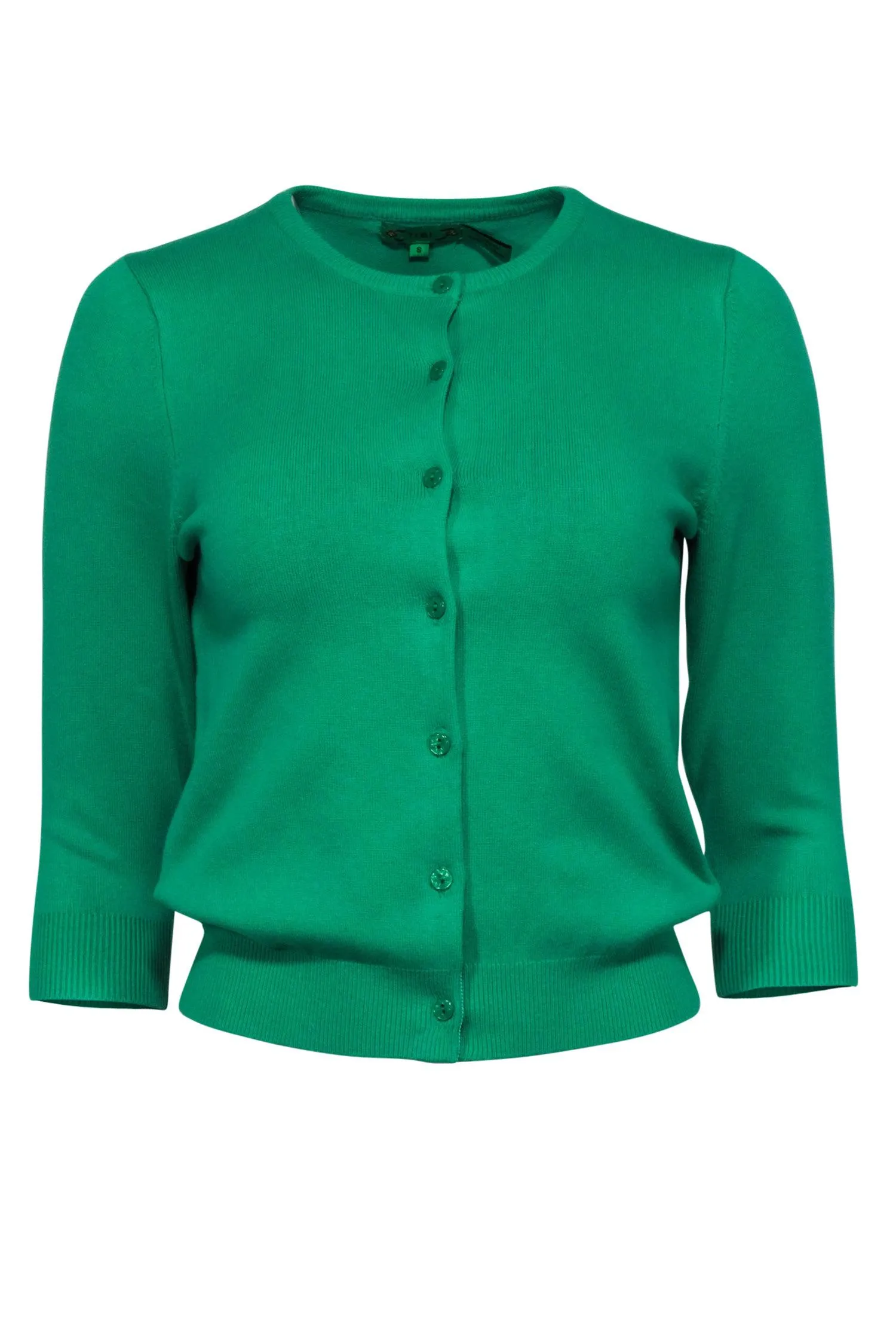 Tibi - Green Cardigan w/ Elbow Length Sleeves Sz S