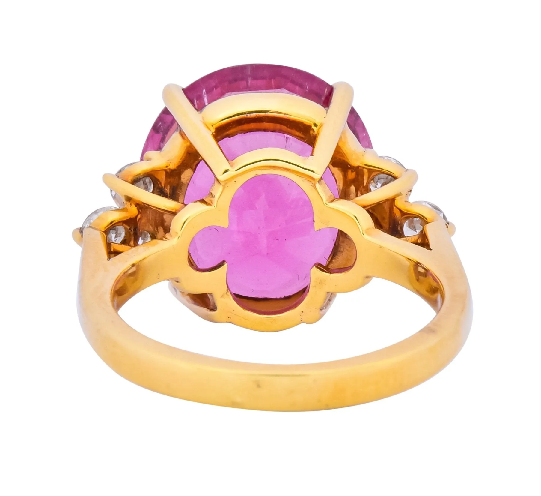 Tiffany & Co. 11.09 CTW Pink Tourmaline Diamond 18 Karat Gold Cocktail Ring