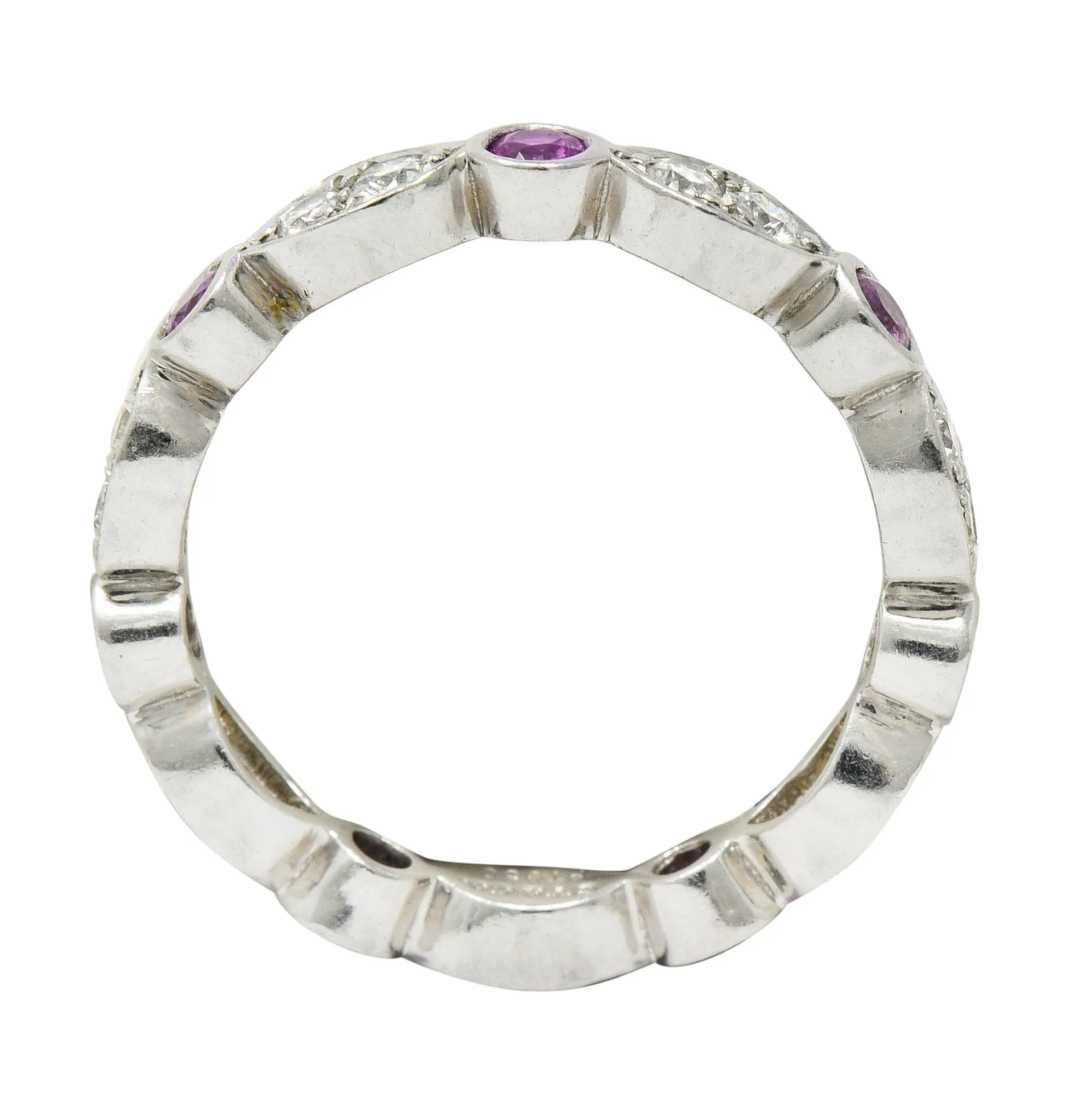 Tiffany & Co. Diamond Pink Sapphire Platinum Tiffany Jazz Band Ring