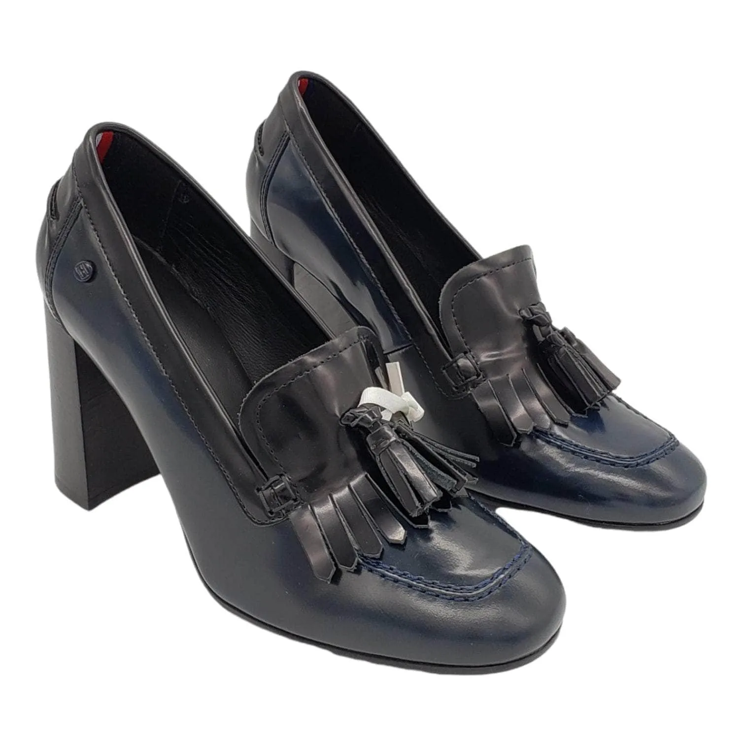 Tommy Hilfiger Navy Heeled Loafers