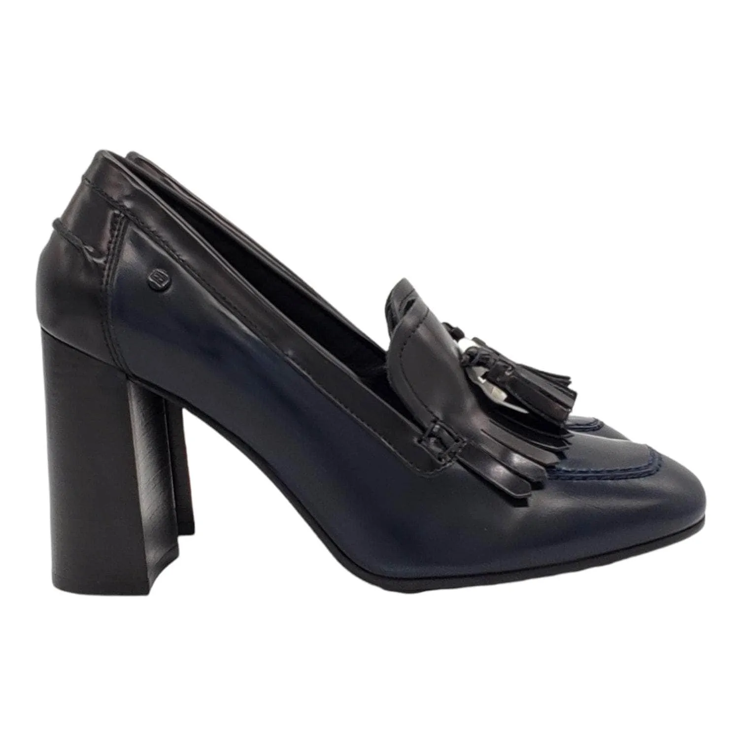 Tommy Hilfiger Navy Heeled Loafers