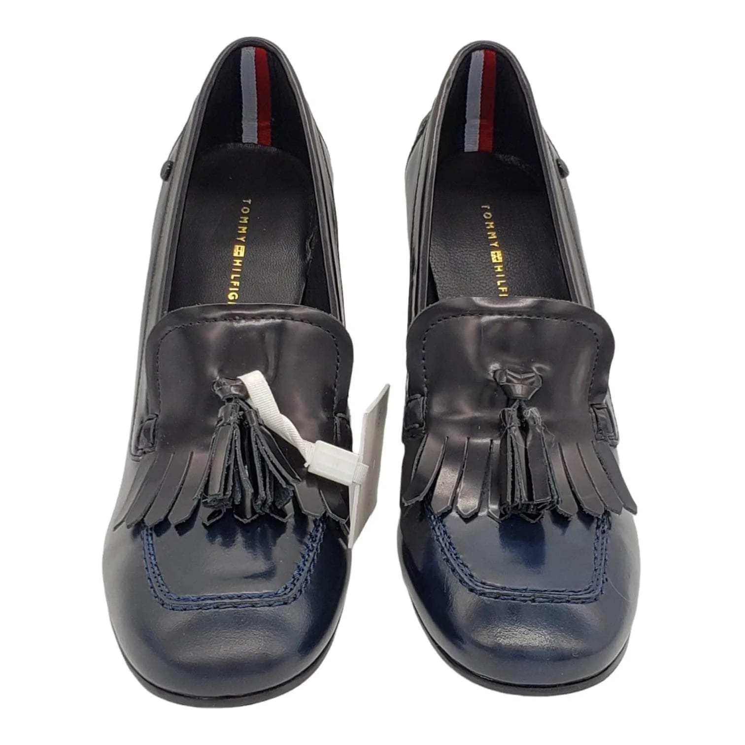 Tommy Hilfiger Navy Heeled Loafers