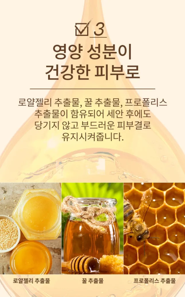True Island Honey Bee Nutri Cleansing Foam 100ml Dry Skincare Moisture Facial Pore Cleanser