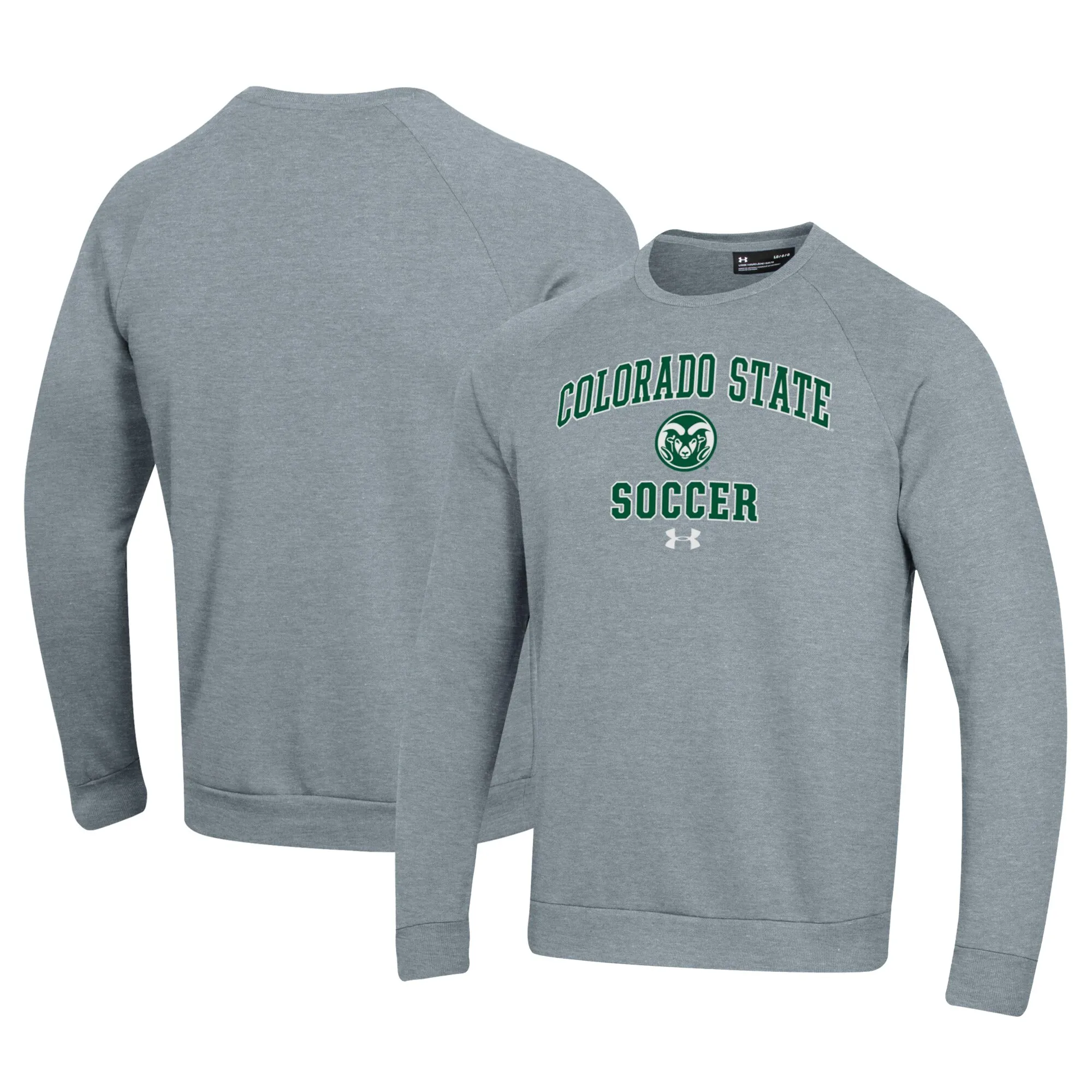 Under Armour Colorado State Rams Gray Soccer All Day Arch Fleece Pullover Sweatshirt