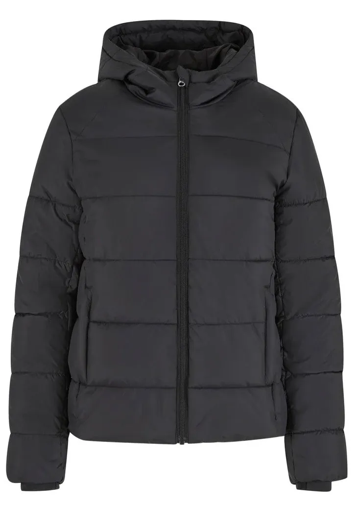 Urban Classics - Ladies Short Puffer With Hood Black - Jacket