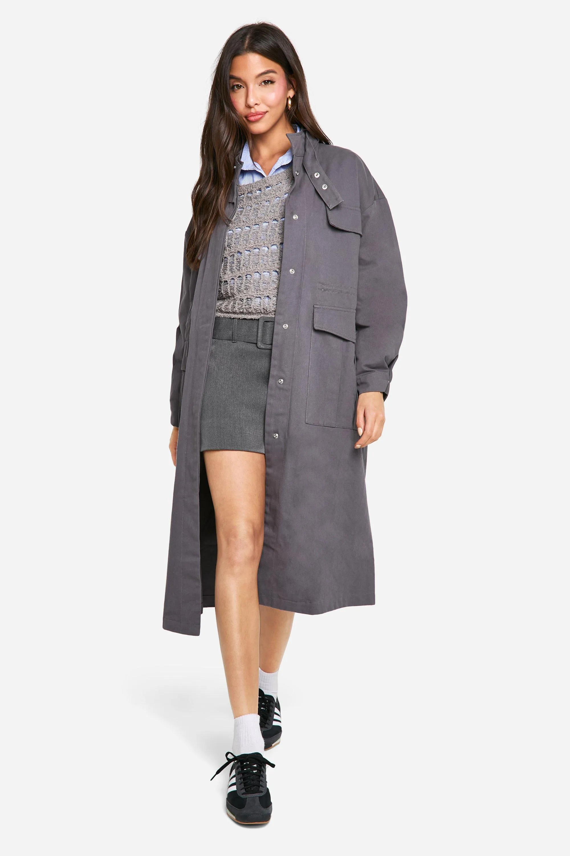 Utility Pocket Detail Trench Coat